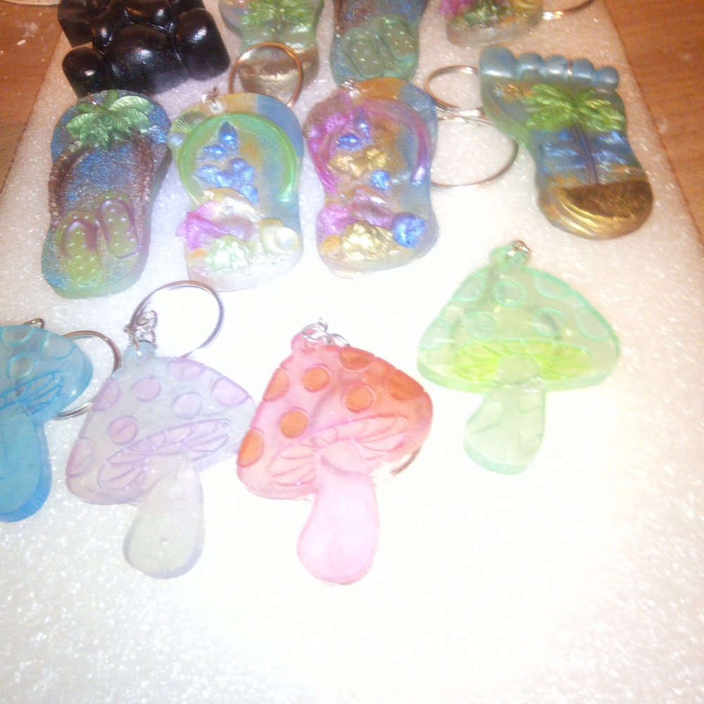 Colorful Mushroom Keychains